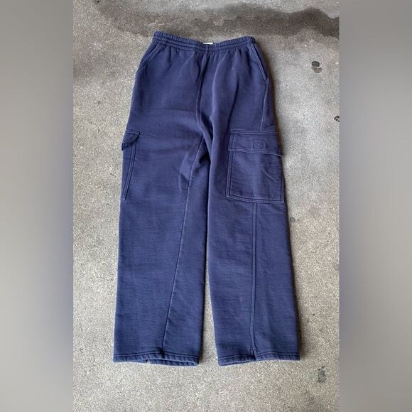 Vintage 90s Members Mark By Russell Athletic Cargo Sweatpants Size Medium Blue - Picture 1 of 5
